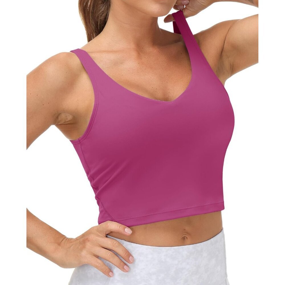 Women's Longline Sports Bra Wirefree Padded Medium Support Activewear - Picture 8 of 8